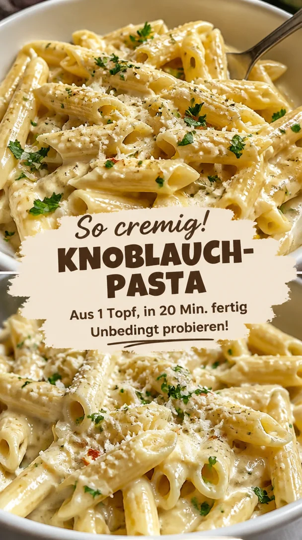 One Pot cremige Knoblauch-Pasta Schnell unwiderstehlich
