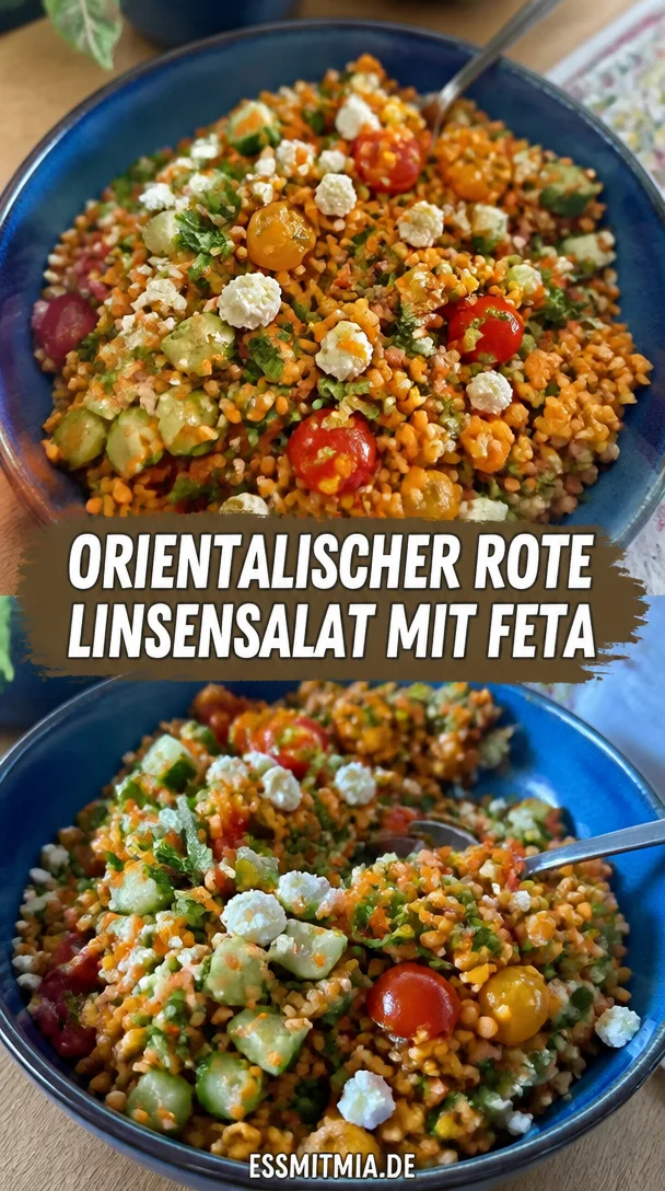 Orientalischer Rote Linsensalat mit Feta einfach lecker genie&szlig;en