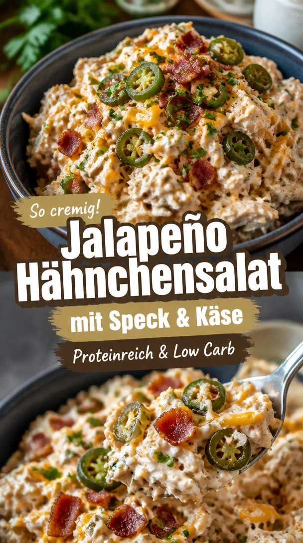 Proteinreich Jalape&ntilde;o-H&auml;hnchensalat kohlenhydratarm Speck & K&auml;se