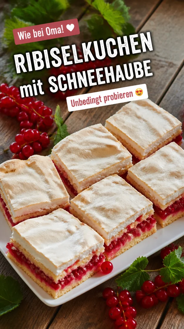 Ribiselkuchen mit Schneehaube: Himmlischer Genuss zum Nachbacken