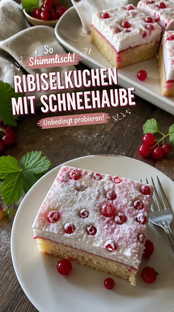 Ribiselkuchen mit Schneehaube &ndash; verf&uuml;hrerische luftige S&uuml;&szlig;e