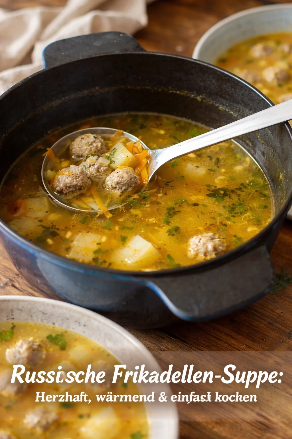 Russische Frikadellen-Suppe: Herzhaft, w&auml;rmend & einfach kochen