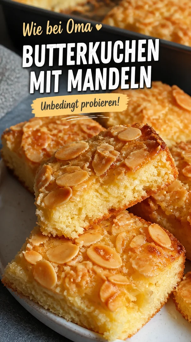 Saftiger Butterkuchen mit Mandeln (Becherkuchen)