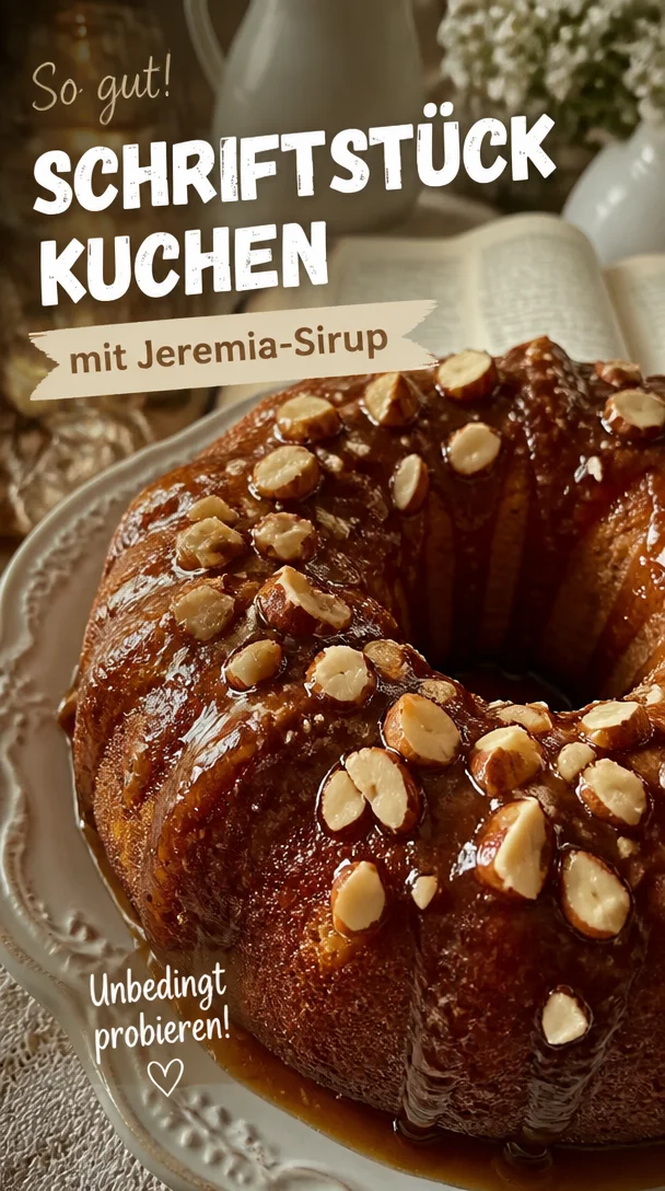 Schriftst&uuml;ckkuchen mit verbranntem Jeremia-Sirup