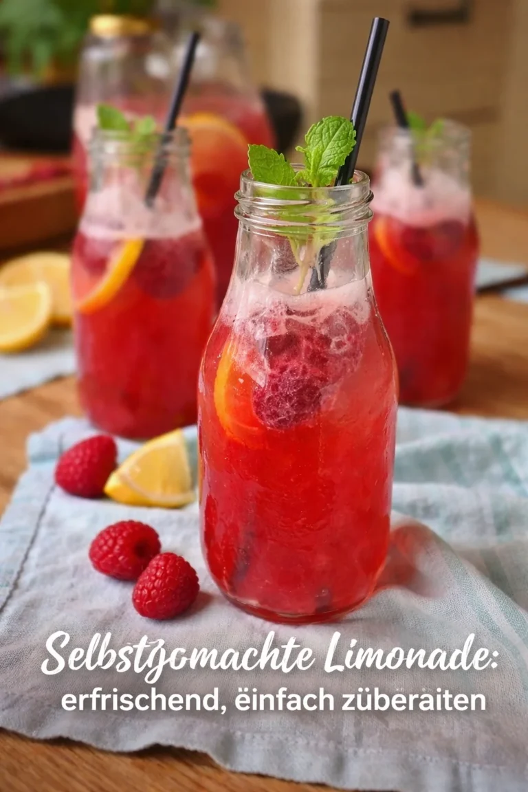 Glas mit selbstgemachter Limonade auf einem Tisch