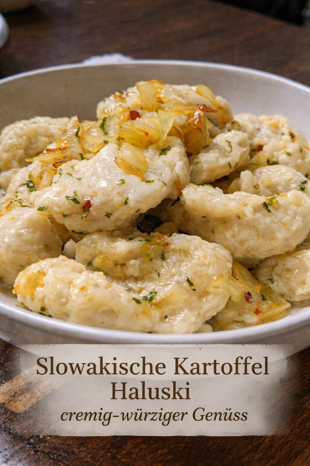 Slowakische Kartoffel Haluski: cremig-w&uuml;rziger Genuss