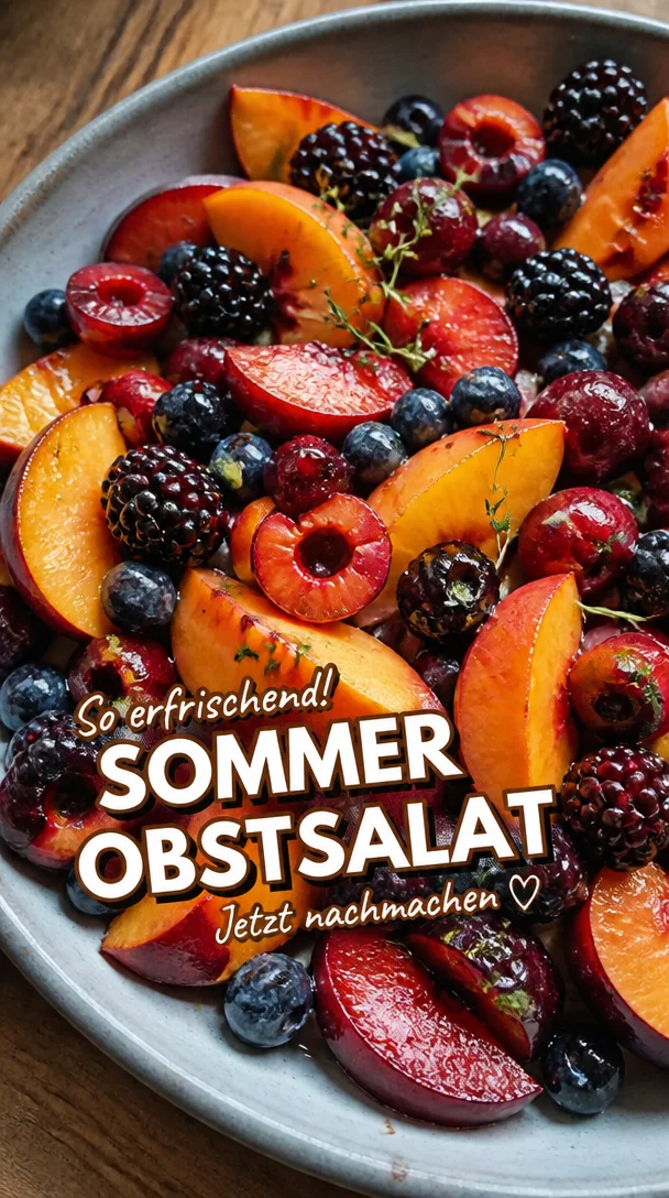 Bowl mit erfrischendem Sommer Obstsalat Rezept, bunt und gesund