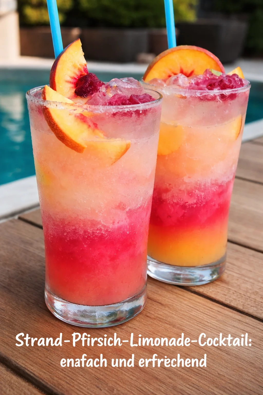 Strand-Pfirsich-Limonade-Cocktail: einfach und erfrischend