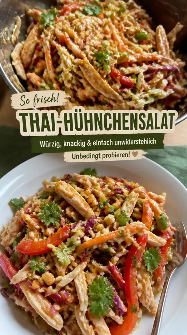 Thailändischer Hühnchensalat mit frischen Zutaten und würzigem Aroma