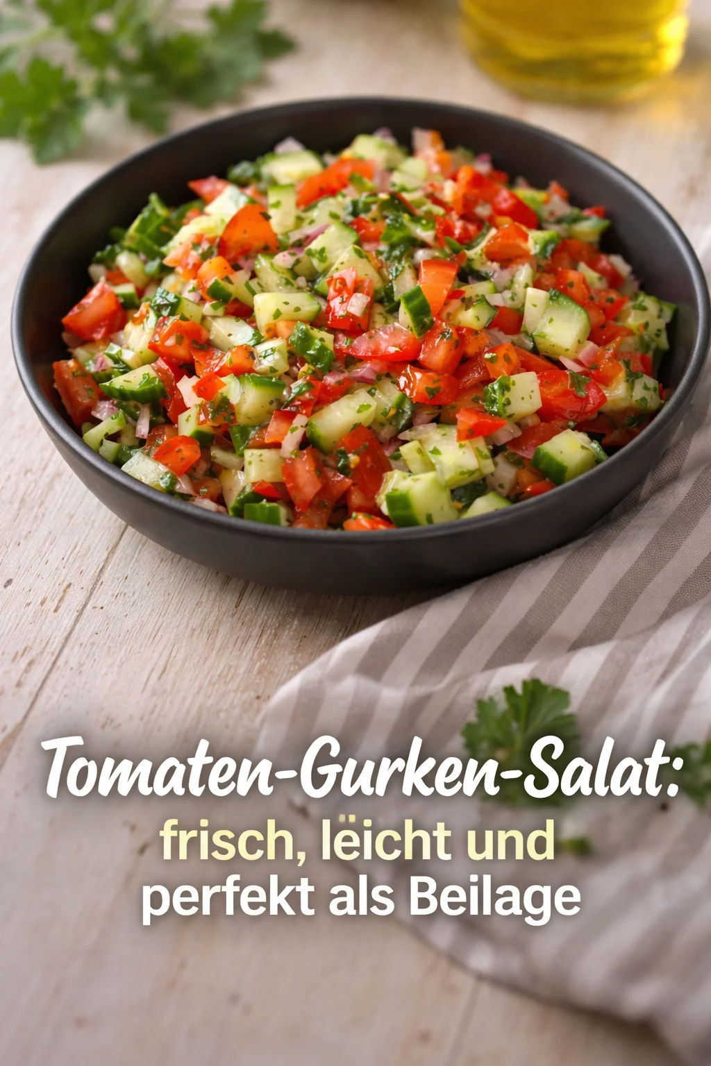 Tomaten-Gurken-Salat: frisch, leicht und perfekt als Beilage