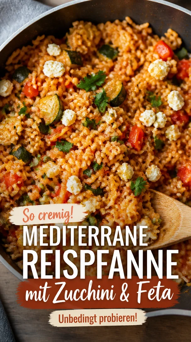Verlockende Reispfanne mit Zucchini und Feta - einfach lecker