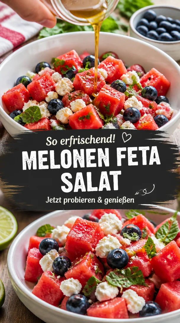 Wassermelonen-Blaubeer-Feta-Salat