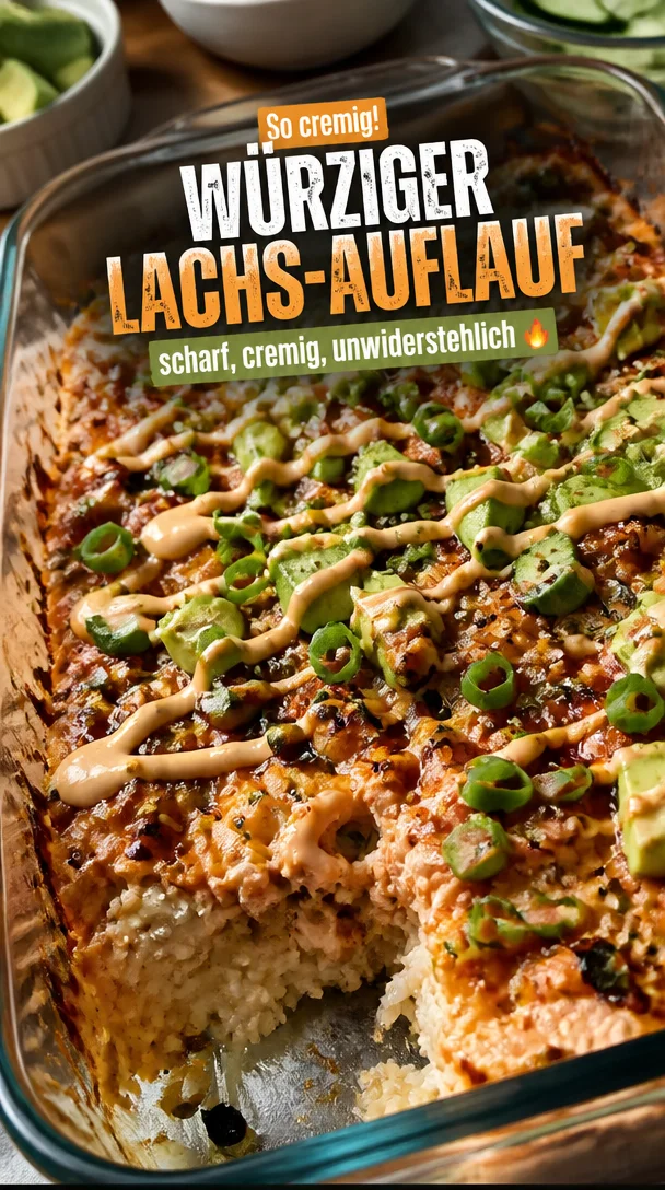W&uuml;rziger Lachs Sushi-Auflauf - scharf und unwiderstehlich lecker