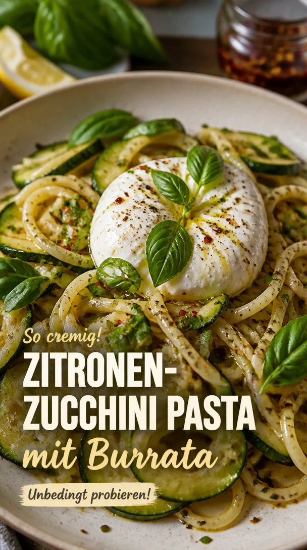 Zitronen-Zucchini Pasta mit Burrata – frisches und verführerisches Gericht