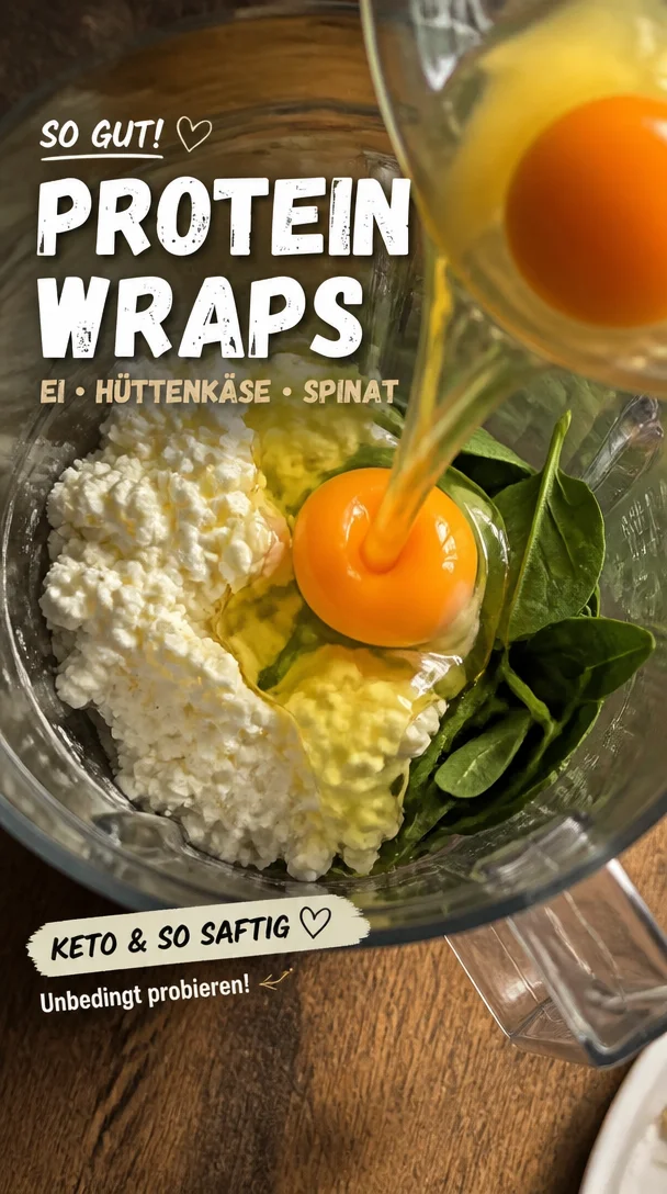 Ei-Hüttenkäse-Spinat Wraps - Hochprotein Keto-Snack