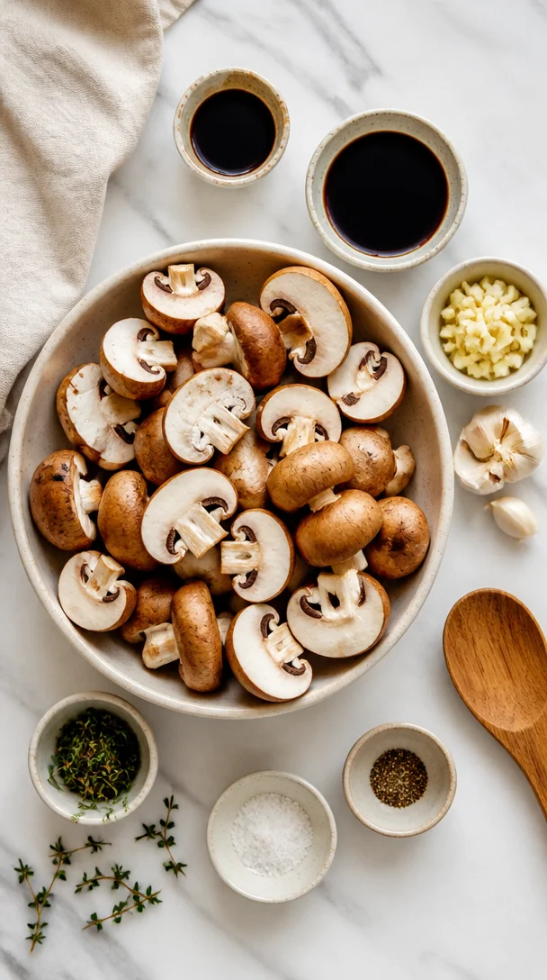 Balsamic Garlic Grilled Mushroom Skewers