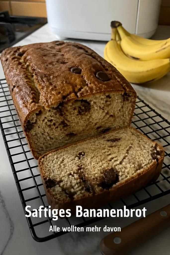 Bananenbrot aus der Heißluftfritteuse mit saftiger Textur und goldbrauner Kruste