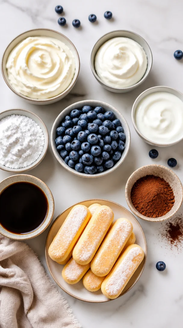 Blaubeer Tiramisu im Glas ohne Ei & Alkohol