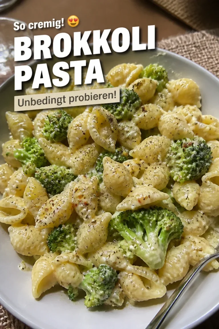 Schüssel mit Brokkoli Pasta, gesund und lecker zubereitet