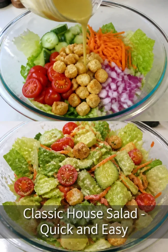 Klassischer Haus-Salat mit frischem Gemüse und Dressing