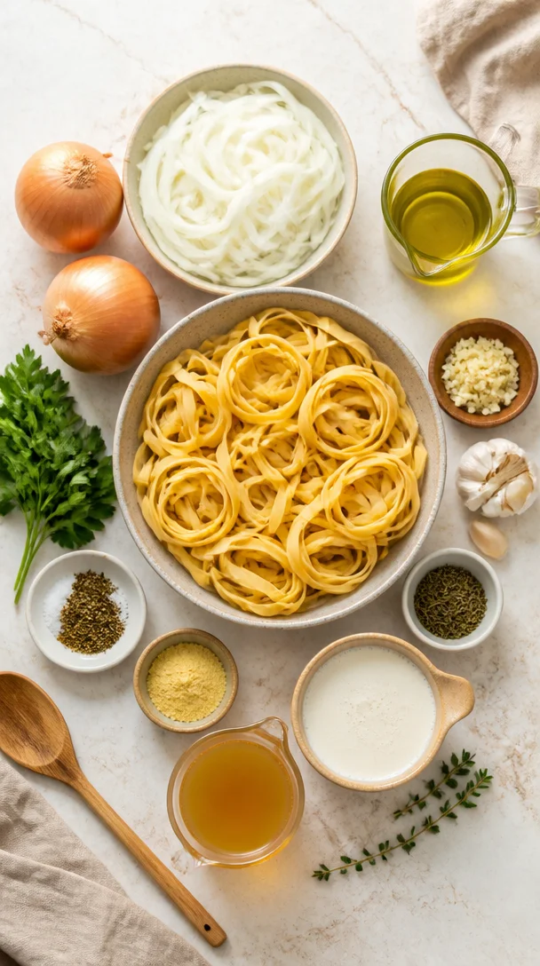 Creamy Vegan Caramelized Onion Pasta