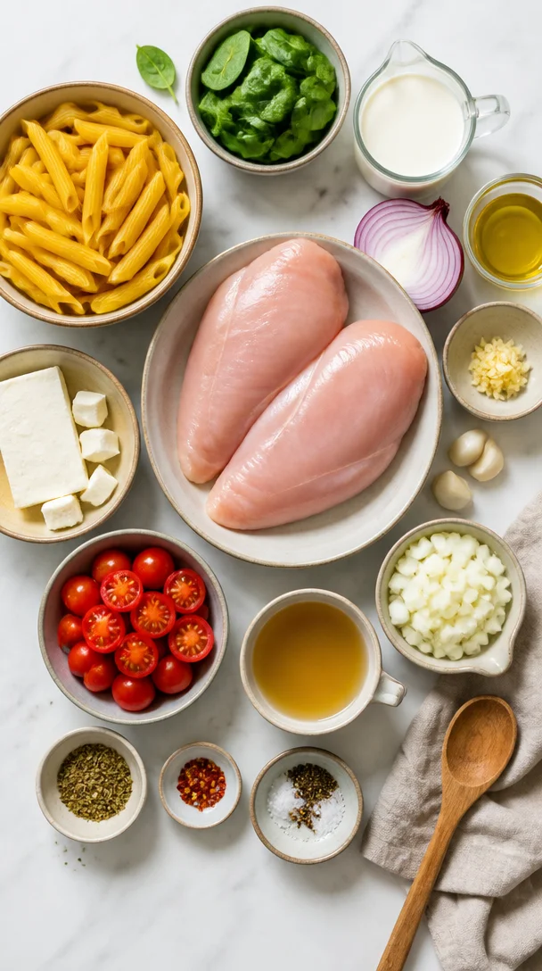 Cremige H&auml;hnchen Feta Pasta: Unglaublich & einfach lecker!
