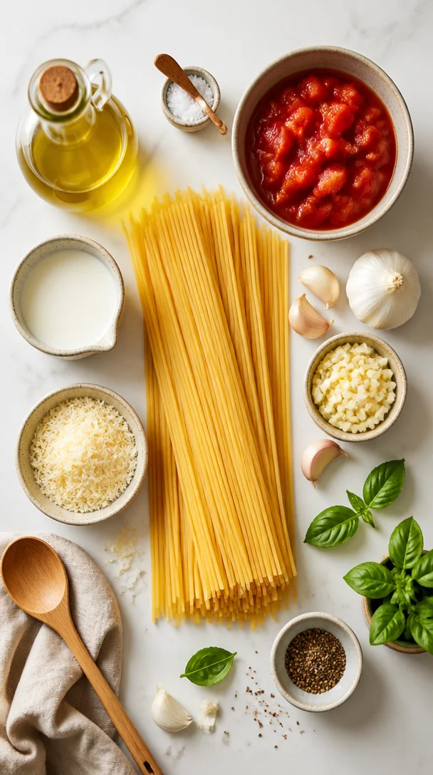Cremige Tomaten-Knoblauch-Pasta