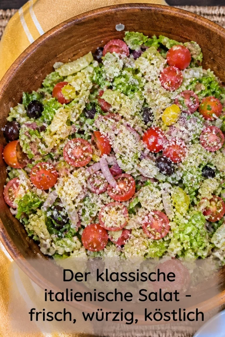 Frischer klassischer italienischer Salat mit Gemüse und Dressing