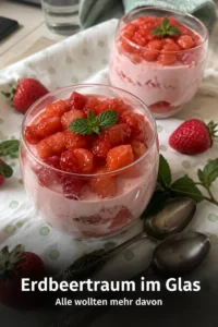 Erdbeer-Mascarpone-Dessert mit frischen Erdbeeren und cremigem Mascarpone