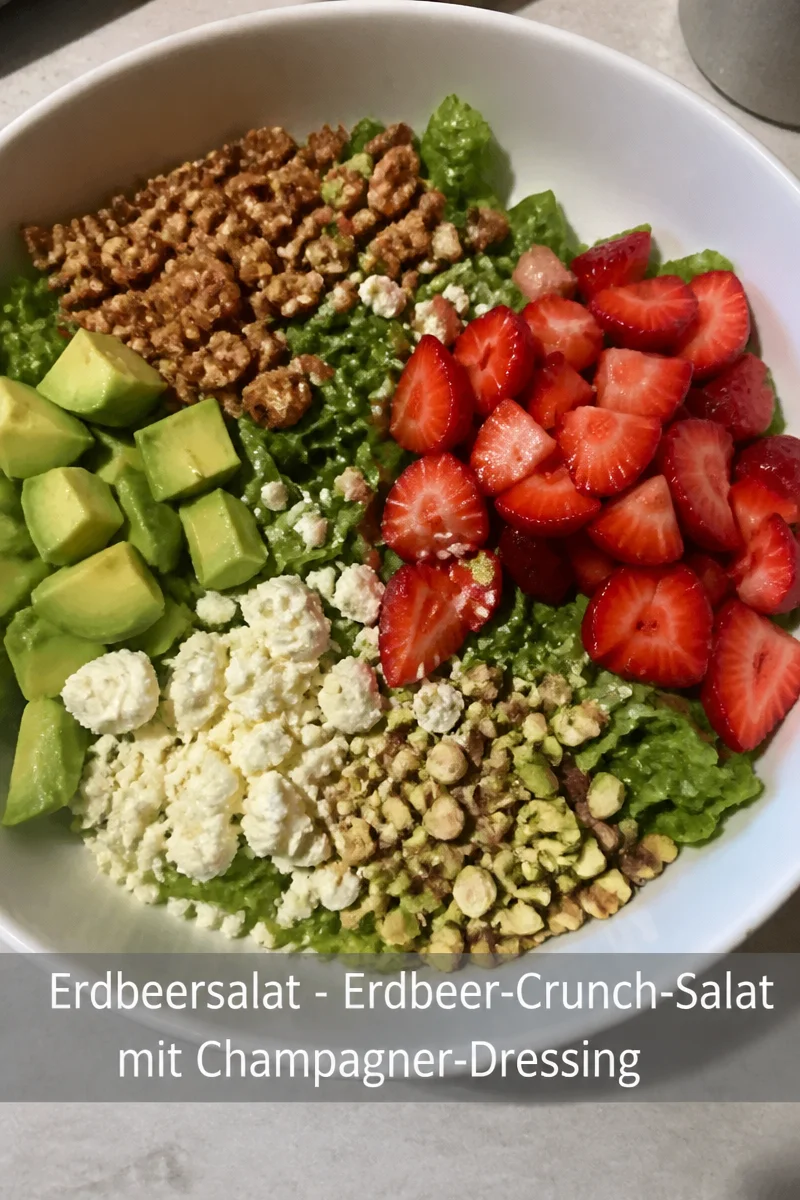 Erdbeersalat - Erdbeer-Crunch-Salat mit Champagner-Dressing