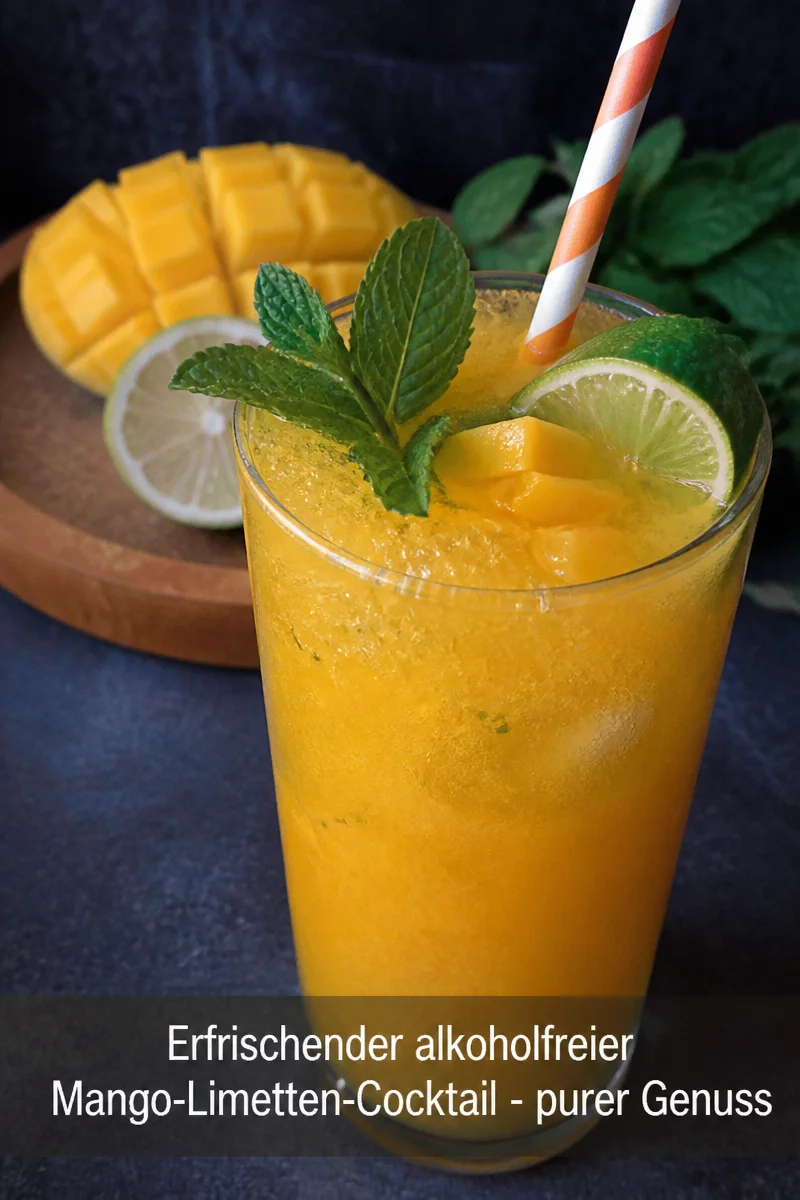 Erfrischender alkoholfreier Mango-Limetten-Cocktail - purer Genuss