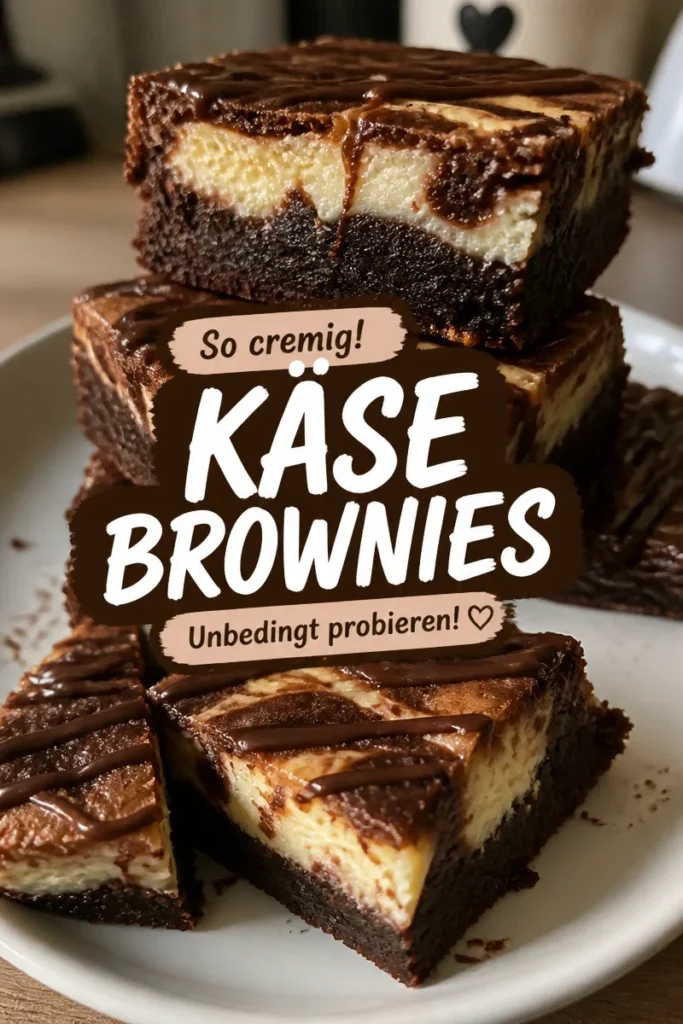 Frischkäse-Brownies schön angerichtet auf einem Teller