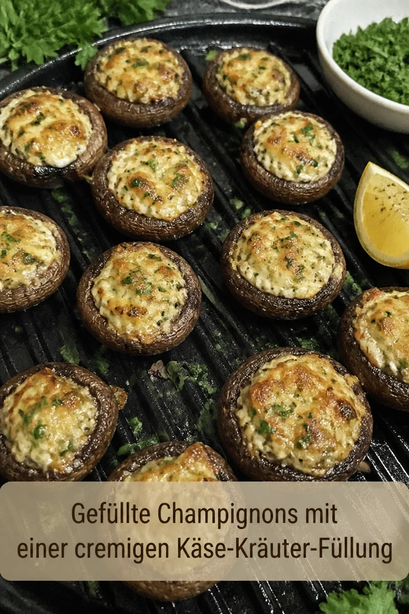 Gef&uuml;llte Champignons mit einer cremigen K&auml;se-Kr&auml;uter-F&uuml;llung