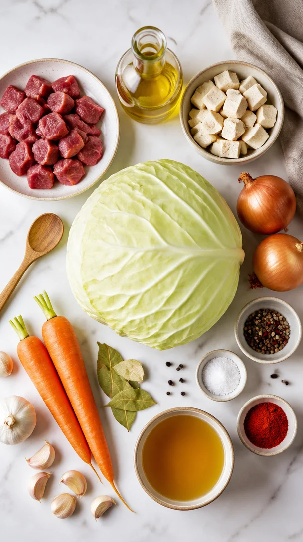 Geschmorter Wei&szlig;kohl mit Fleisch oder vegetarisch
