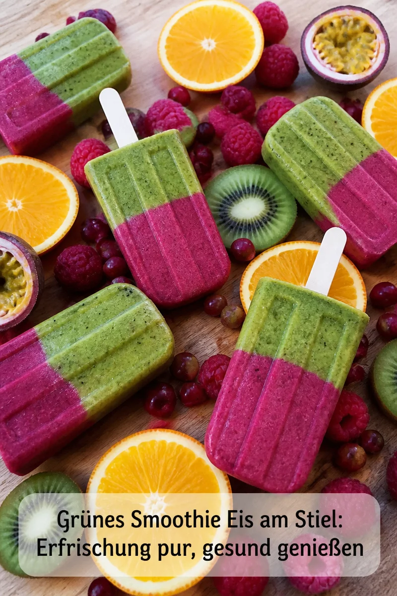Gr&uuml;nes Smoothie Eis am Stiel: Erfrischung pur, gesund genie&szlig;en