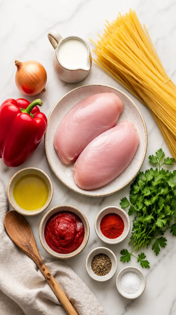 H&auml;hnchen Paprika Pasta