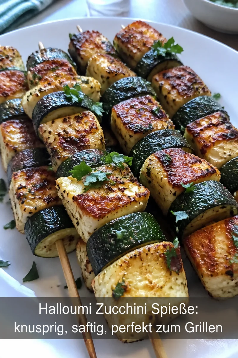 Halloumi Zucchini Spie&szlig;e: knusprig, saftig, perfekt zum Grillen