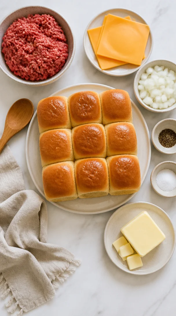 Hawaiian Roll Cheeseburger Sliders