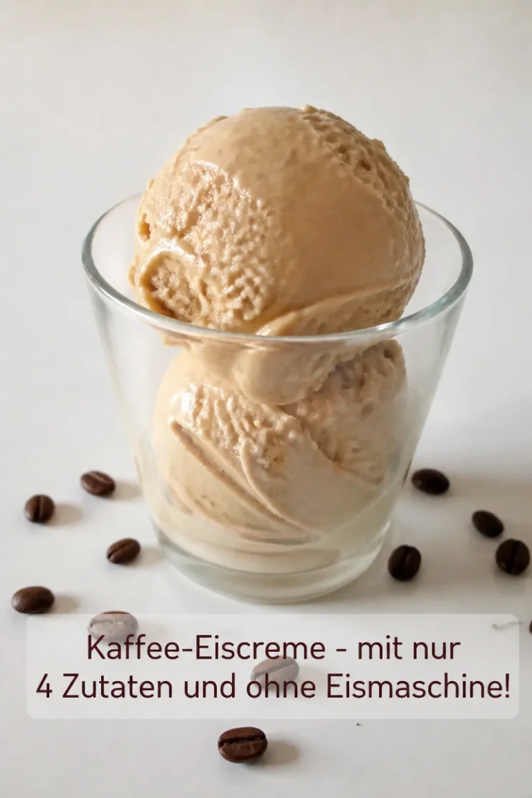 Selbstgemachte Kaffee-Eiscreme aus 4 Zutaten ohne Eismaschine