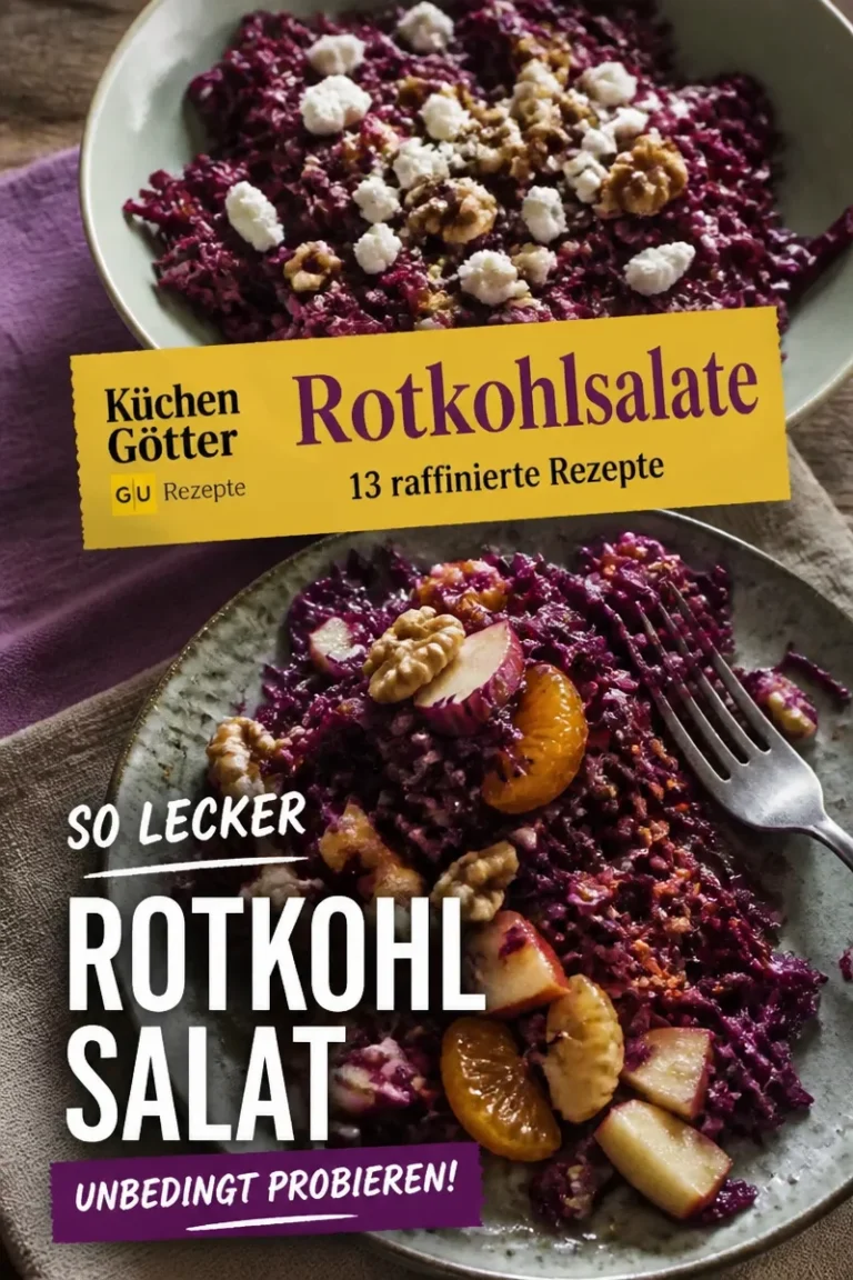 Knackiger Rotkohl-Salat mit frischem Gemüse und Vinaigrette