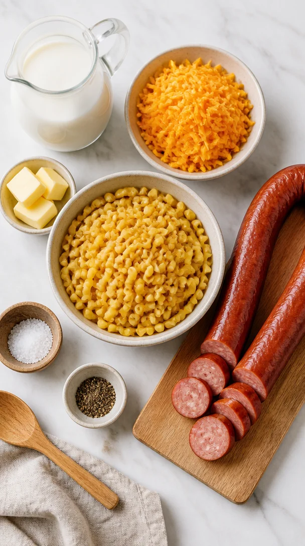 Mac and Cheese mit Wurst