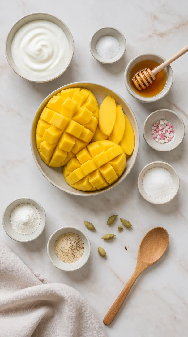 Mango Eis am Stiel Rezept- mit Joghurt und Kardamom