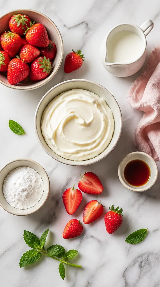 Mascarpone-Creme mit Erdbeeren