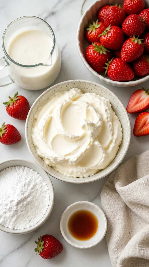Mascarpone-Creme mit Erdbeeren