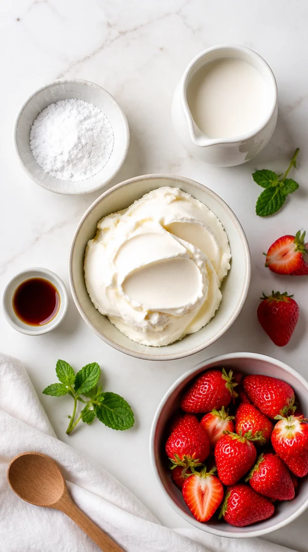 Mascarpone-Creme mit Erdbeeren