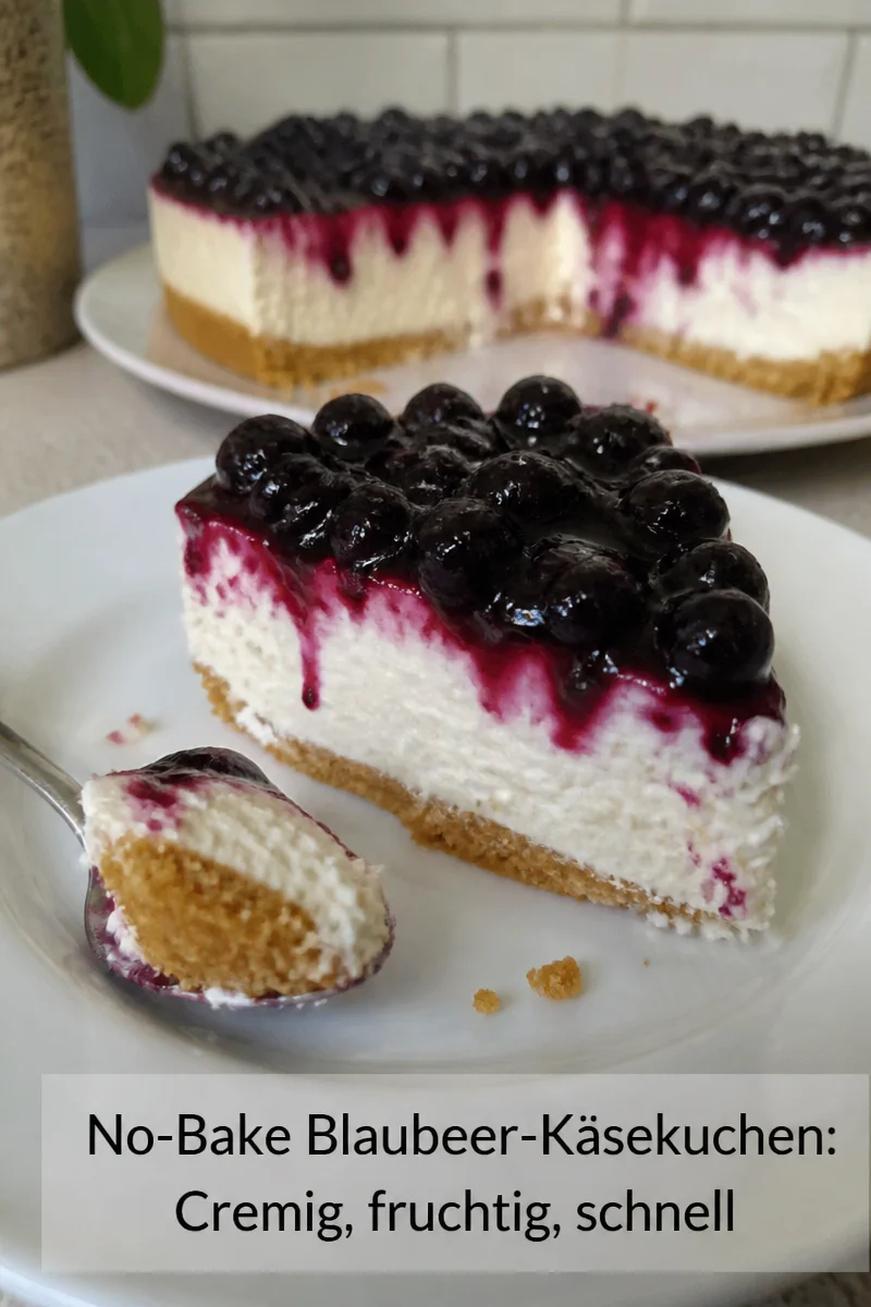 No-Bake Blaubeer-K&auml;sekuchen: Cremig, fruchtig, schnell