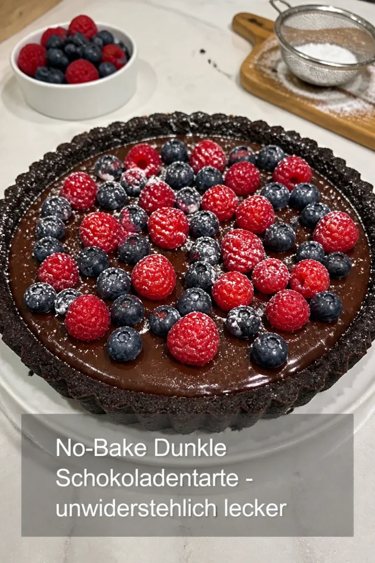 No-Bake Dunkle Schokoladentarte mit dekadenter Schokolade und köstlichem Topping