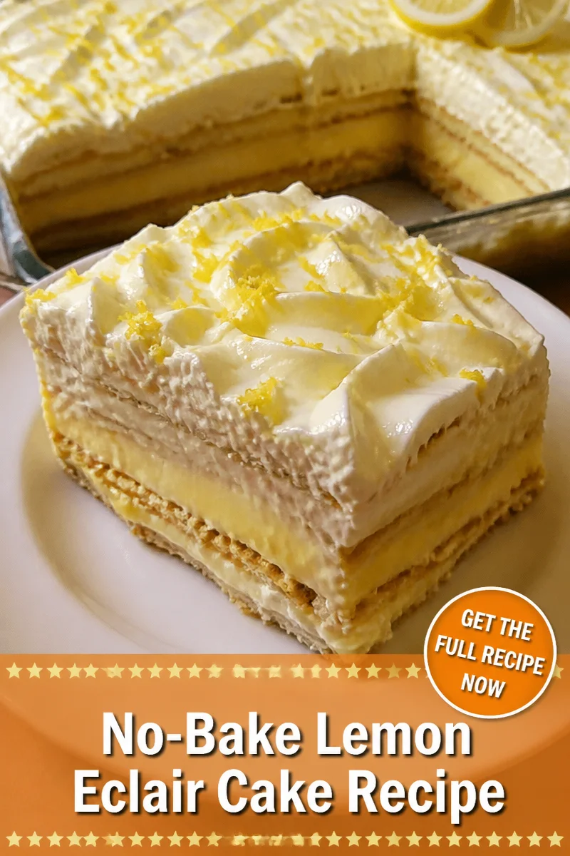 No-Bake Lemon Eclair Cake Recipe