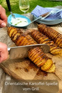 Orientalische Kartoffel-Spieße auf dem Grill, aromatisch und lecker zubereitet
