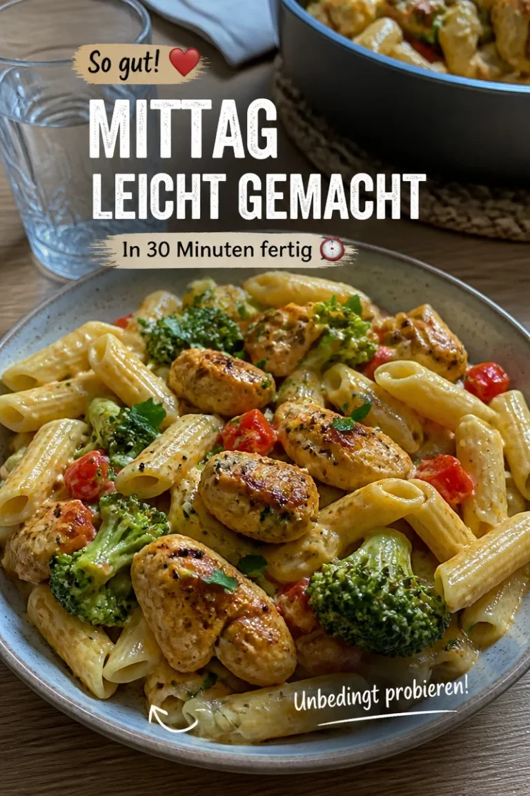Schnelles Mittagessen in 30 Minuten zubereitet.